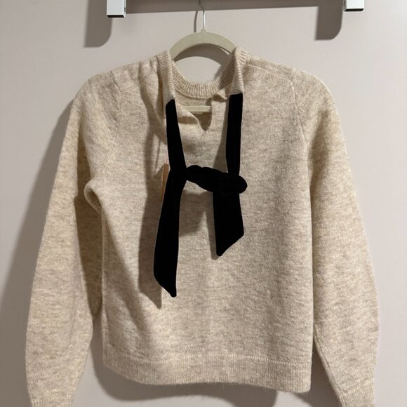 Boden cream sweater with black bow NWT - Picture 3 of 4